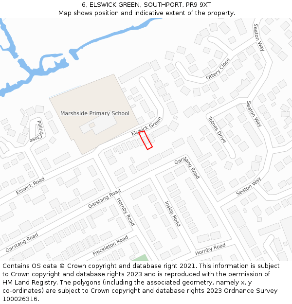 6, ELSWICK GREEN, SOUTHPORT, PR9 9XT: Location map and indicative extent of plot