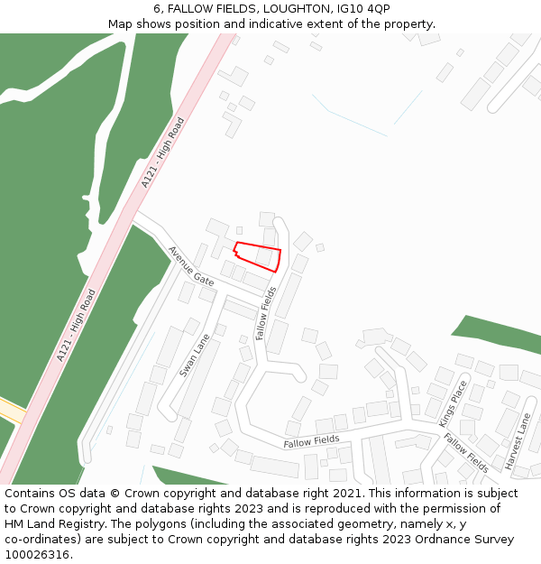 6, FALLOW FIELDS, LOUGHTON, IG10 4QP: Location map and indicative extent of plot