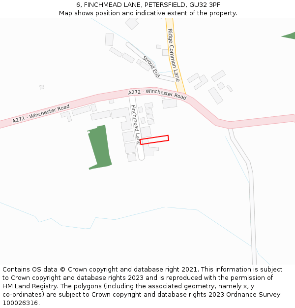 6, FINCHMEAD LANE, PETERSFIELD, GU32 3PF: Location map and indicative extent of plot