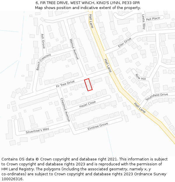 6, FIR TREE DRIVE, WEST WINCH, KING'S LYNN, PE33 0PR: Location map and indicative extent of plot