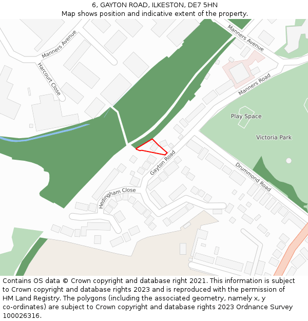 6, GAYTON ROAD, ILKESTON, DE7 5HN: Location map and indicative extent of plot