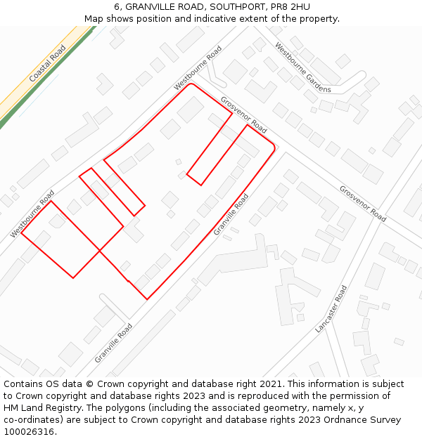 6, GRANVILLE ROAD, SOUTHPORT, PR8 2HU: Location map and indicative extent of plot