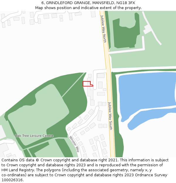 6, GRINDLEFORD GRANGE, MANSFIELD, NG18 3FX: Location map and indicative extent of plot