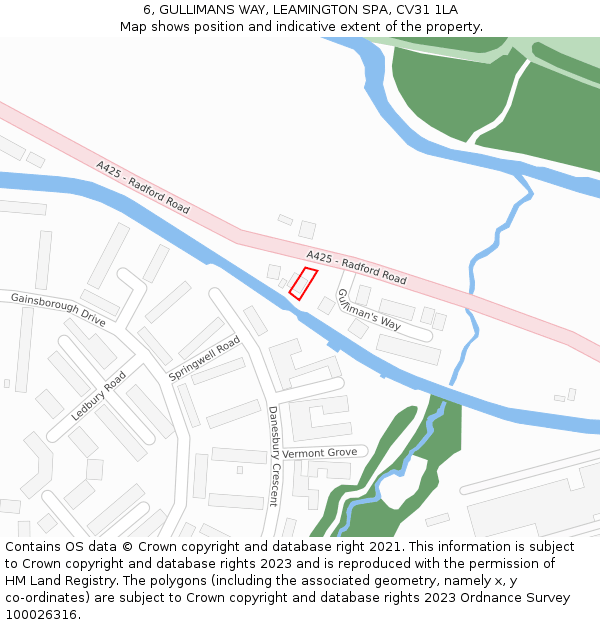 6, GULLIMANS WAY, LEAMINGTON SPA, CV31 1LA: Location map and indicative extent of plot