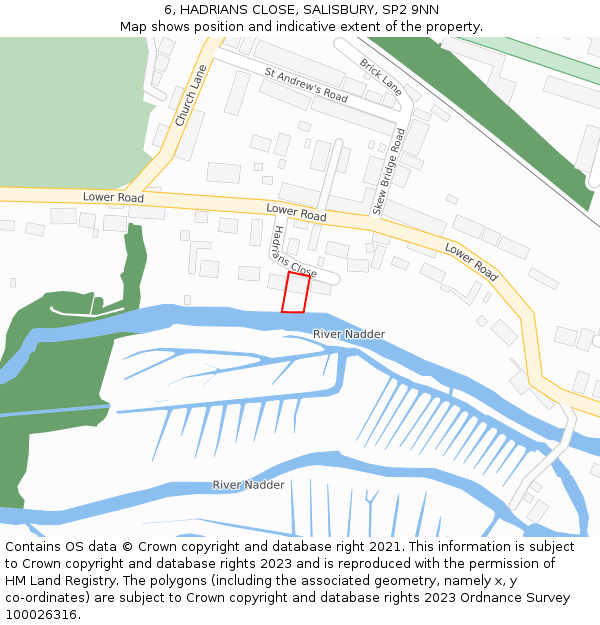 6, HADRIANS CLOSE, SALISBURY, SP2 9NN: Location map and indicative extent of plot