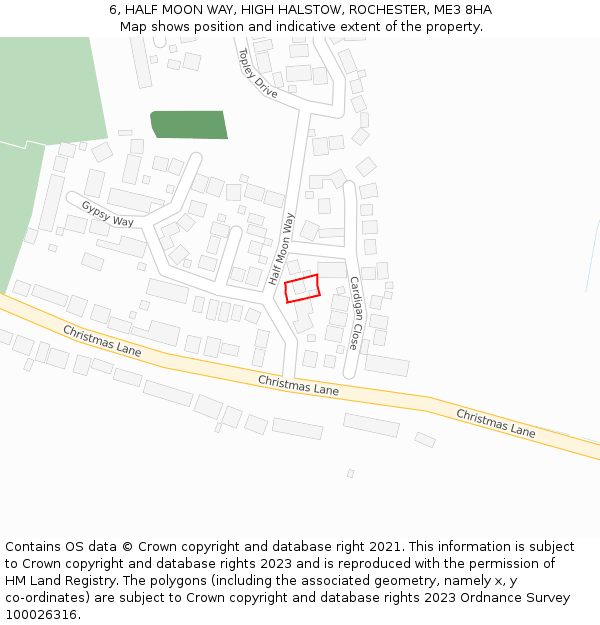 6, HALF MOON WAY, HIGH HALSTOW, ROCHESTER, ME3 8HA: Location map and indicative extent of plot