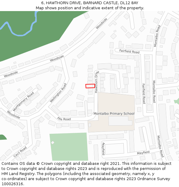 6, HAWTHORN DRIVE, BARNARD CASTLE, DL12 8AY: Location map and indicative extent of plot