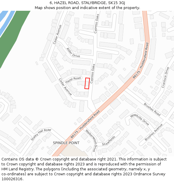 6, HAZEL ROAD, STALYBRIDGE, SK15 3GJ: Location map and indicative extent of plot