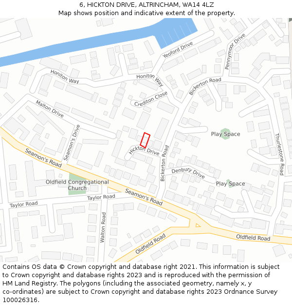 6, HICKTON DRIVE, ALTRINCHAM, WA14 4LZ: Location map and indicative extent of plot