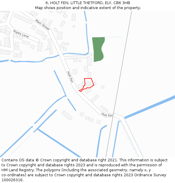 6, HOLT FEN, LITTLE THETFORD, ELY, CB6 3HB: Location map and indicative extent of plot