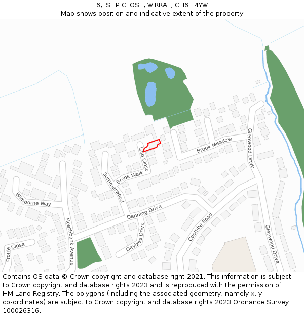 6, ISLIP CLOSE, WIRRAL, CH61 4YW: Location map and indicative extent of plot