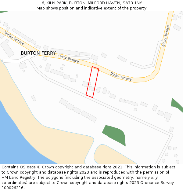 6, KILN PARK, BURTON, MILFORD HAVEN, SA73 1NY: Location map and indicative extent of plot