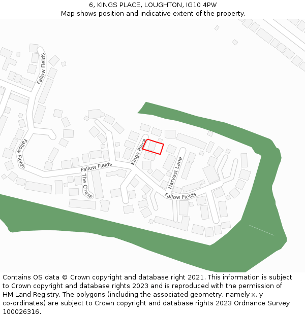 6, KINGS PLACE, LOUGHTON, IG10 4PW: Location map and indicative extent of plot