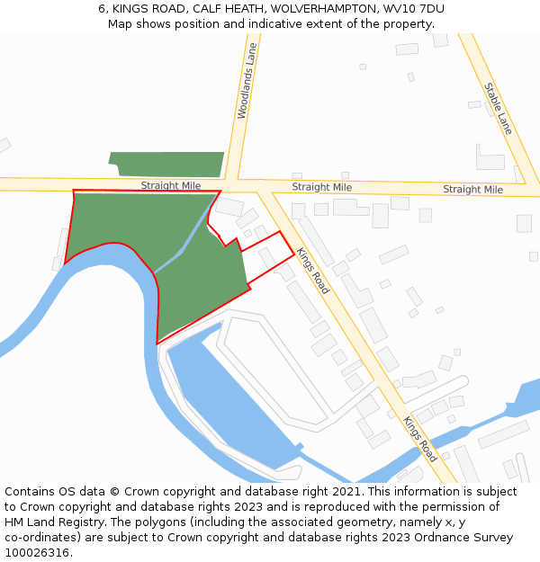 6, KINGS ROAD, CALF HEATH, WOLVERHAMPTON, WV10 7DU: Location map and indicative extent of plot