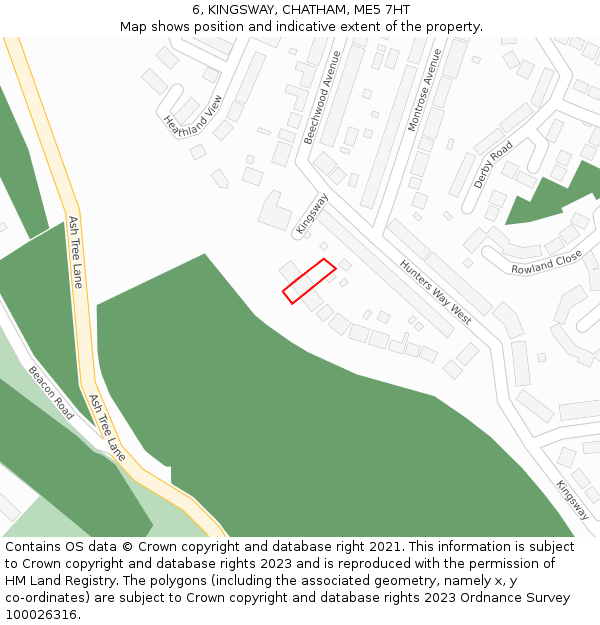 6, KINGSWAY, CHATHAM, ME5 7HT: Location map and indicative extent of plot