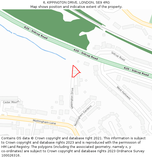 6, KIPPINGTON DRIVE, LONDON, SE9 4RG: Location map and indicative extent of plot