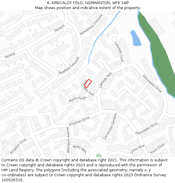 6, KIRKCALDY FOLD, NORMANTON, WF6 1WP: Location map and indicative extent of plot