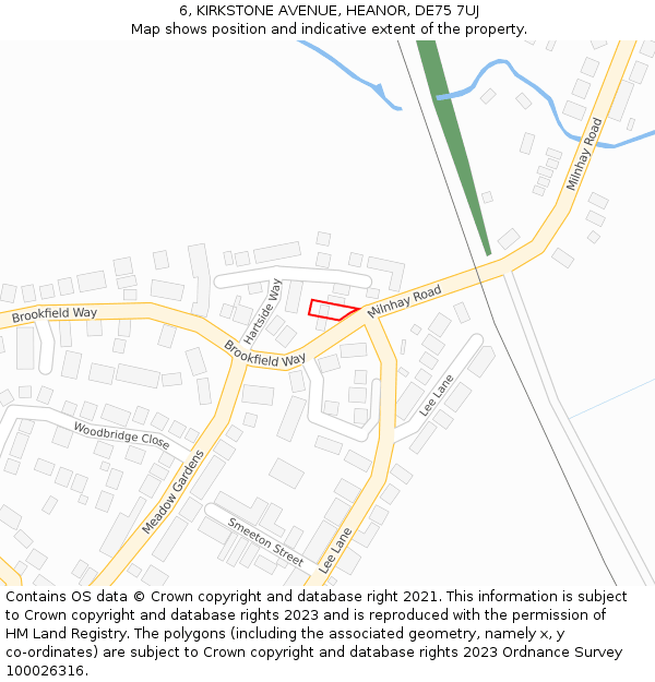 6, KIRKSTONE AVENUE, HEANOR, DE75 7UJ: Location map and indicative extent of plot