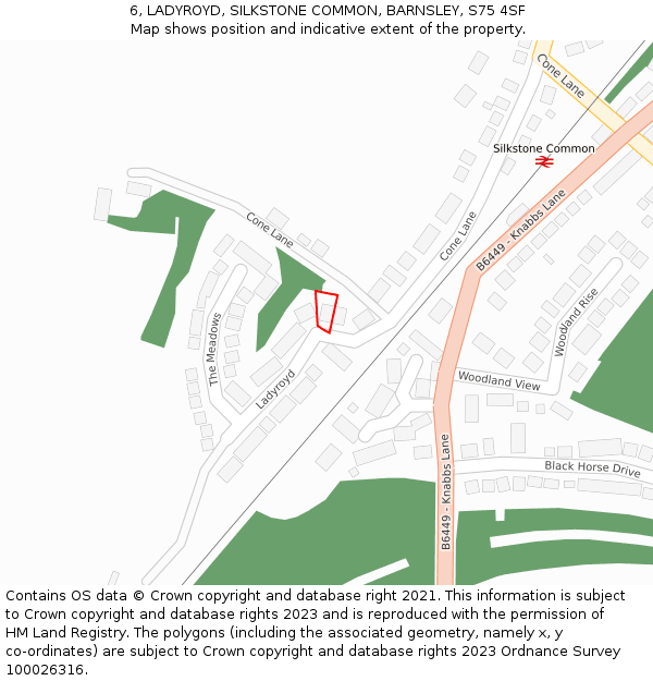 6, LADYROYD, SILKSTONE COMMON, BARNSLEY, S75 4SF: Location map and indicative extent of plot