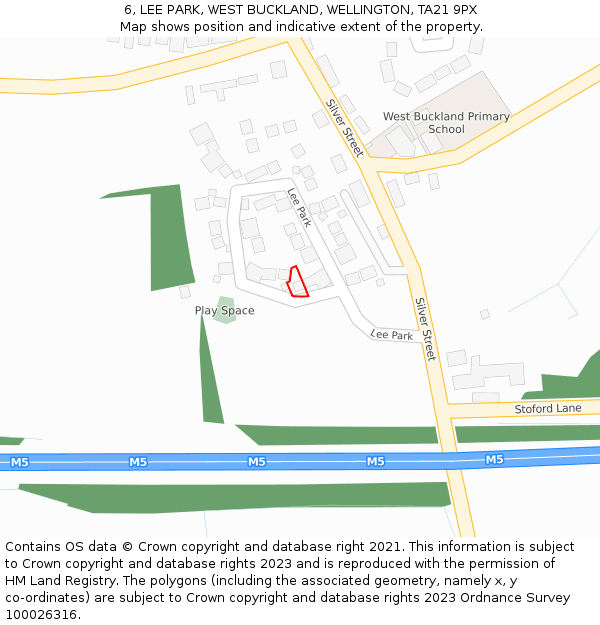 6, LEE PARK, WEST BUCKLAND, WELLINGTON, TA21 9PX: Location map and indicative extent of plot