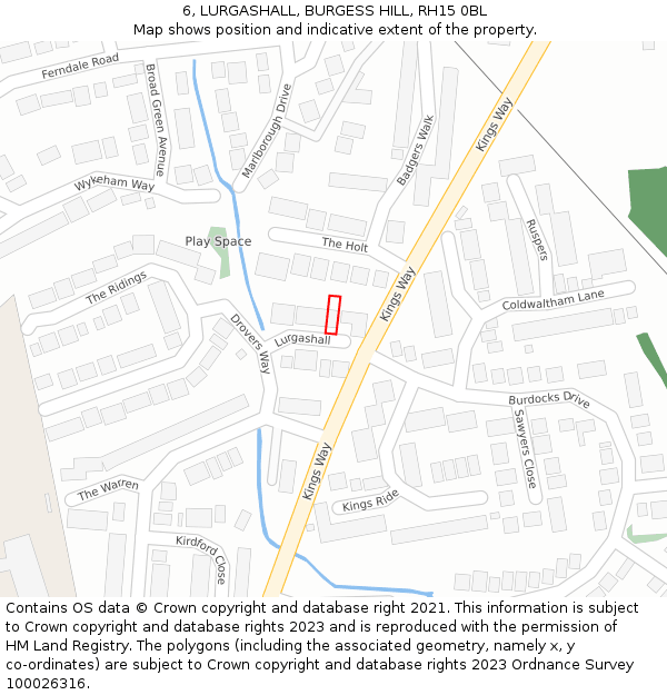 6, LURGASHALL, BURGESS HILL, RH15 0BL: Location map and indicative extent of plot