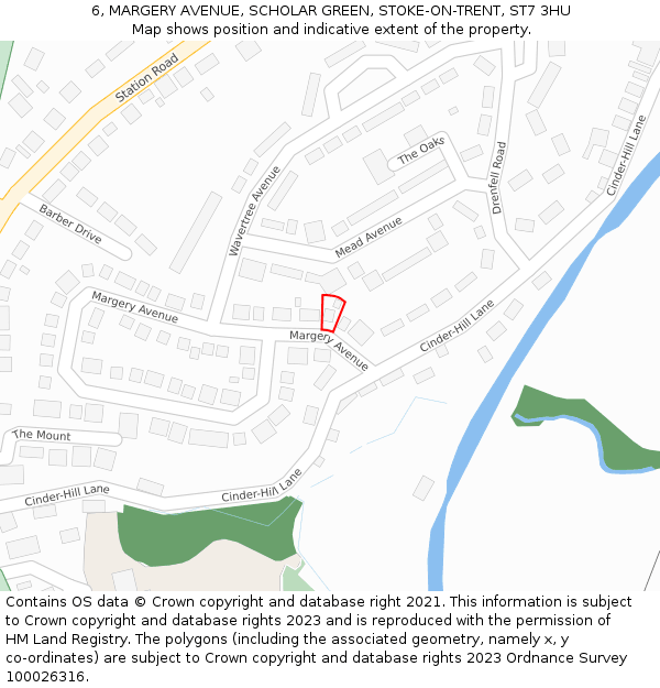 6, MARGERY AVENUE, SCHOLAR GREEN, STOKE-ON-TRENT, ST7 3HU: Location map and indicative extent of plot