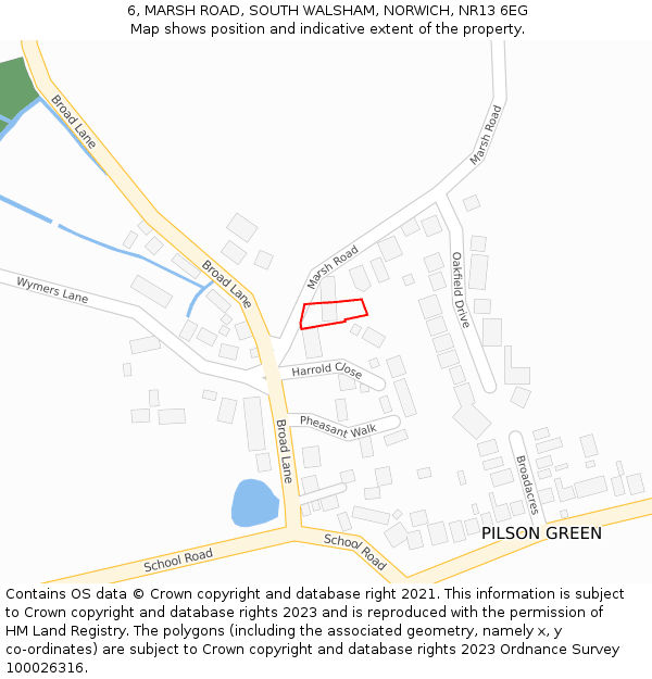 6, MARSH ROAD, SOUTH WALSHAM, NORWICH, NR13 6EG: Location map and indicative extent of plot