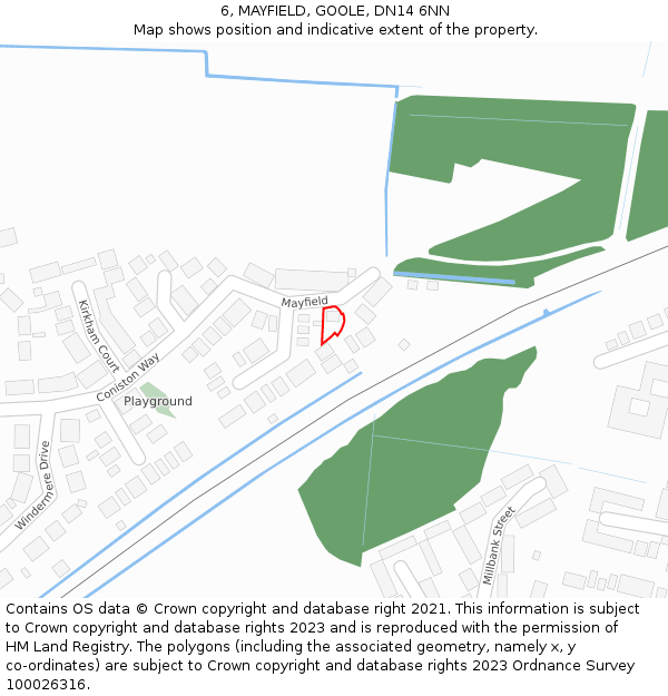 6, MAYFIELD, GOOLE, DN14 6NN: Location map and indicative extent of plot