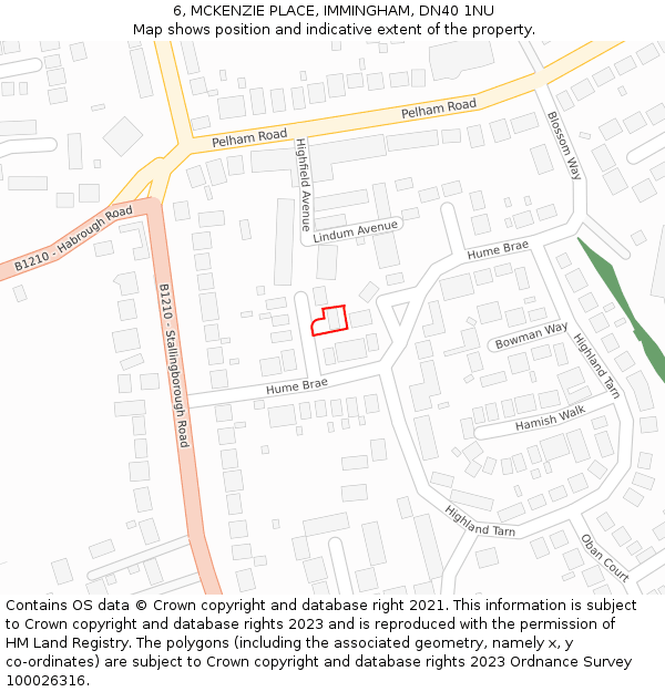 6, MCKENZIE PLACE, IMMINGHAM, DN40 1NU: Location map and indicative extent of plot