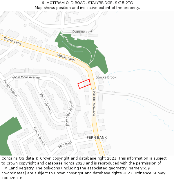 6, MOTTRAM OLD ROAD, STALYBRIDGE, SK15 2TG: Location map and indicative extent of plot