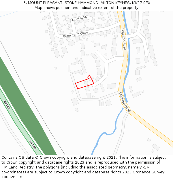 6, MOUNT PLEASANT, STOKE HAMMOND, MILTON KEYNES, MK17 9EX: Location map and indicative extent of plot