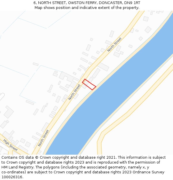 6, NORTH STREET, OWSTON FERRY, DONCASTER, DN9 1RT: Location map and indicative extent of plot