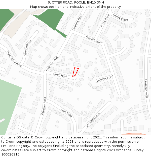 6, OTTER ROAD, POOLE, BH15 3NH: Location map and indicative extent of plot