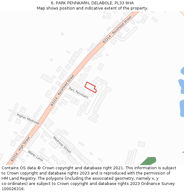 6, PARK PENNKARN, DELABOLE, PL33 9HA: Location map and indicative extent of plot