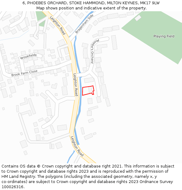 6, PHOEBES ORCHARD, STOKE HAMMOND, MILTON KEYNES, MK17 9LW: Location map and indicative extent of plot