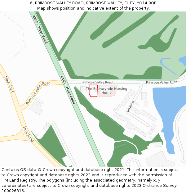 6, PRIMROSE VALLEY ROAD, PRIMROSE VALLEY, FILEY, YO14 9QR: Location map and indicative extent of plot