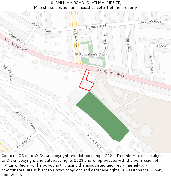 6, RAINHAM ROAD, CHATHAM, ME5 7EJ: Location map and indicative extent of plot