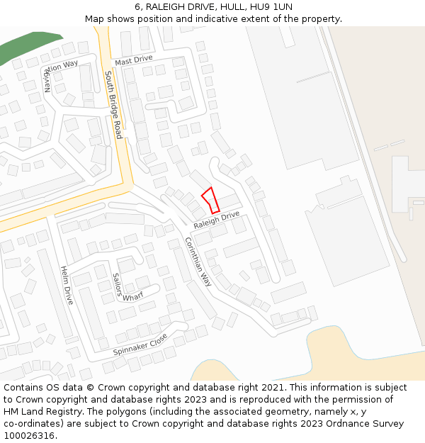 6, RALEIGH DRIVE, HULL, HU9 1UN: Location map and indicative extent of plot