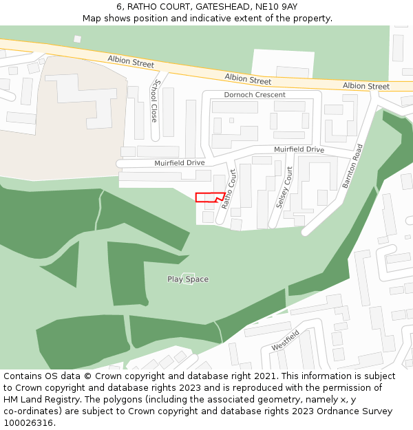6, RATHO COURT, GATESHEAD, NE10 9AY: Location map and indicative extent of plot
