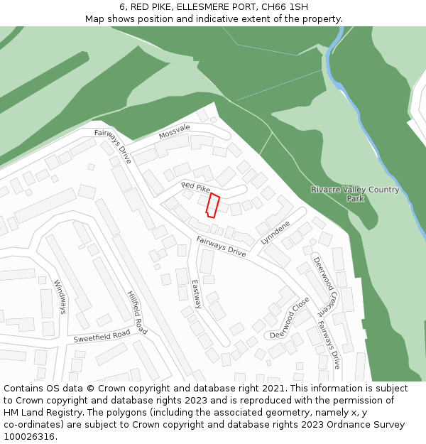 6, RED PIKE, ELLESMERE PORT, CH66 1SH: Location map and indicative extent of plot