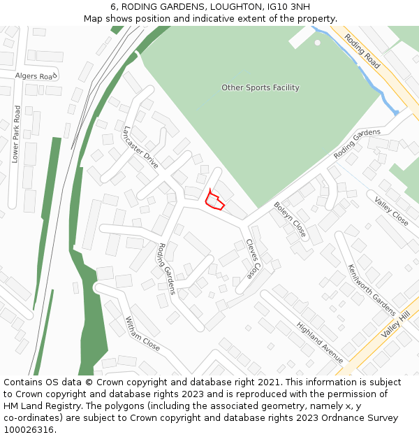 6, RODING GARDENS, LOUGHTON, IG10 3NH: Location map and indicative extent of plot