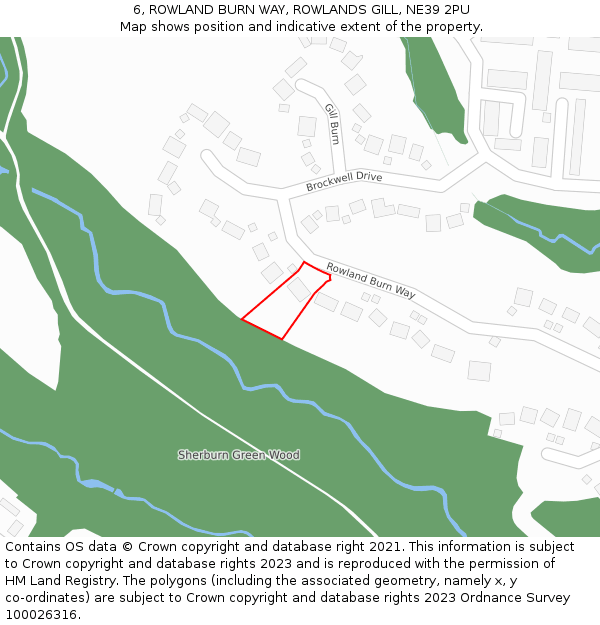 6, ROWLAND BURN WAY, ROWLANDS GILL, NE39 2PU: Location map and indicative extent of plot