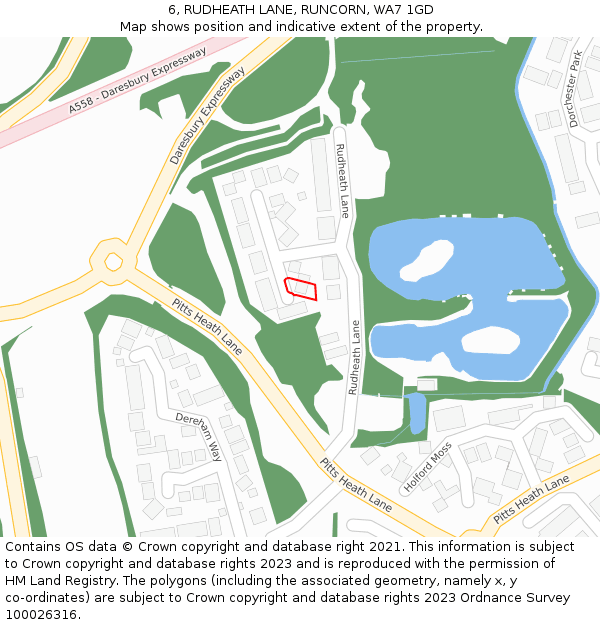 6, RUDHEATH LANE, RUNCORN, WA7 1GD: Location map and indicative extent of plot