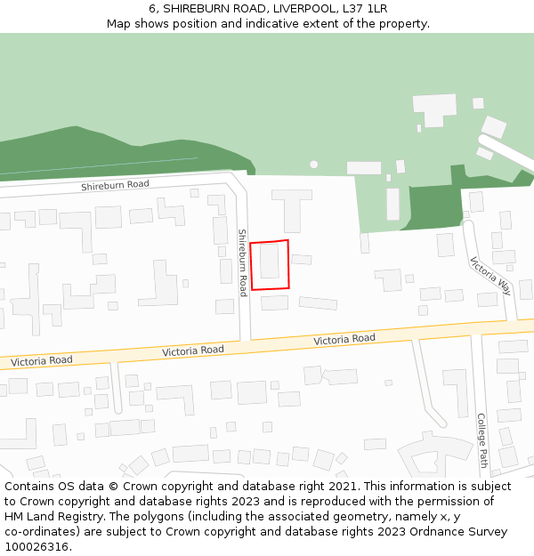 6, SHIREBURN ROAD, LIVERPOOL, L37 1LR: Location map and indicative extent of plot