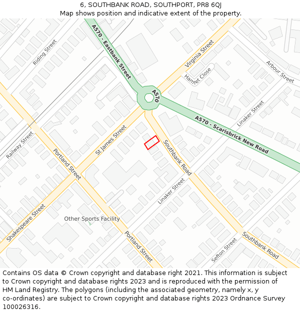 6, SOUTHBANK ROAD, SOUTHPORT, PR8 6QJ: Location map and indicative extent of plot