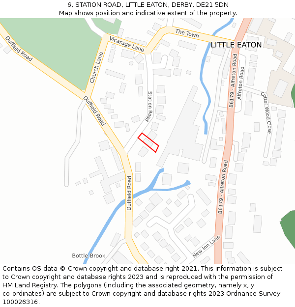 6, STATION ROAD, LITTLE EATON, DERBY, DE21 5DN: Location map and indicative extent of plot