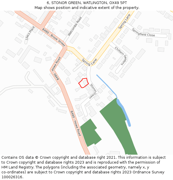 6, STONOR GREEN, WATLINGTON, OX49 5PT: Location map and indicative extent of plot