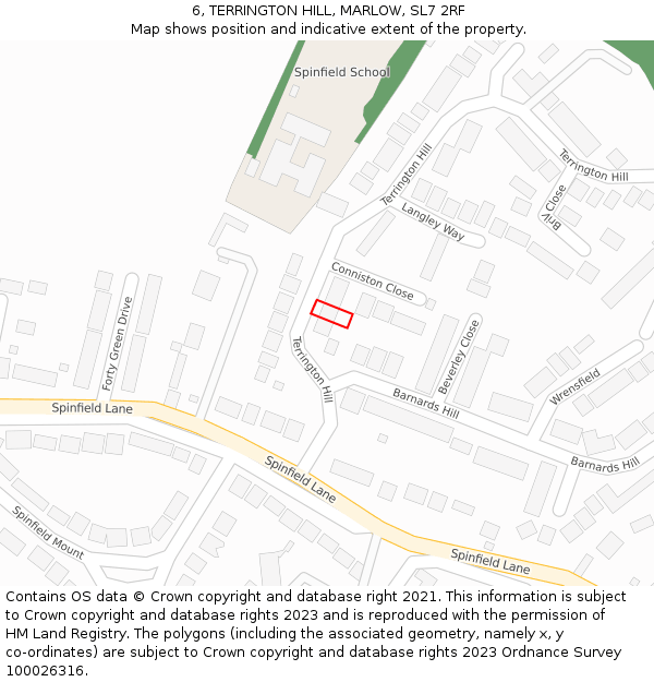 6, TERRINGTON HILL, MARLOW, SL7 2RF: Location map and indicative extent of plot