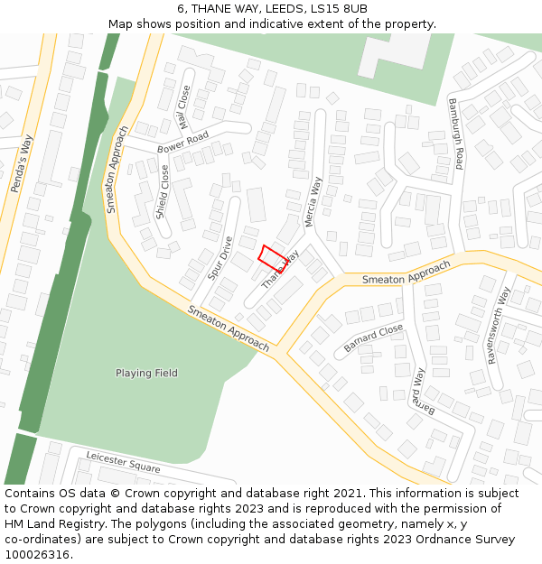 6, THANE WAY, LEEDS, LS15 8UB: Location map and indicative extent of plot