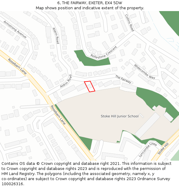 6, THE FAIRWAY, EXETER, EX4 5DW: Location map and indicative extent of plot